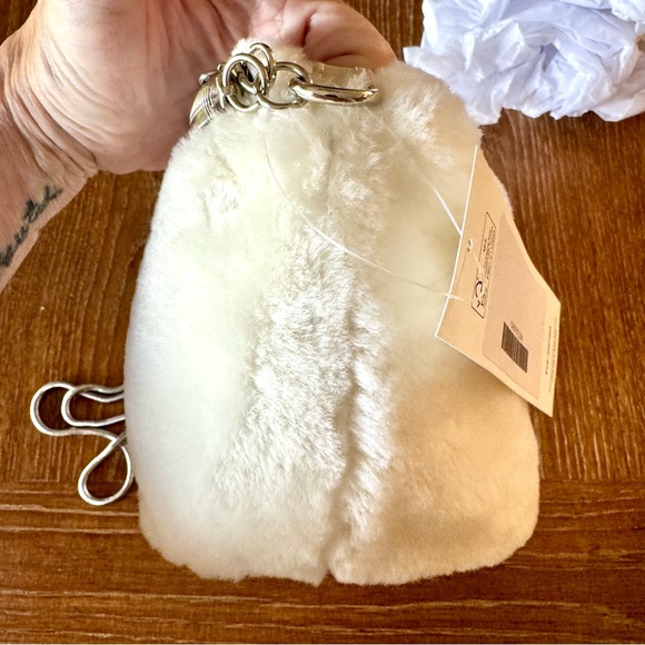 NWT ivory Studio Amelia Mini Momo shearling shoulder bag - Picture 9 of 13